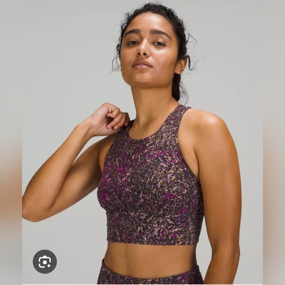 Lululemon Wunder Train Long Line Bra Medium Support C/D Racerback Topography 8 - Picture 1 of 10